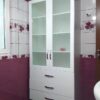 Mobilier baie din MDF infoliat Alb Soft touch model Trandafir (2)