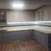 Bucatarie clasica din MDF infoliat Alb ultramat si Denim ultramat model Iris (3)