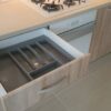Bucatarie moderna din MDF infoliat Frasin Natur si Larice alb model Lotus (2)