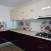 Bucatarie moderna din MDF placa Bianco si Damson HG model Liliac (3)