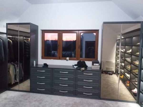 Dormitor modern din MDF infoliat Negru structo model Liliac (1)