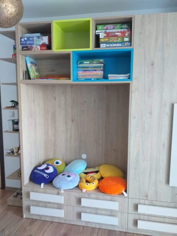 Dormitor tineret din PAL White Craft Oak model Crizantema (1)