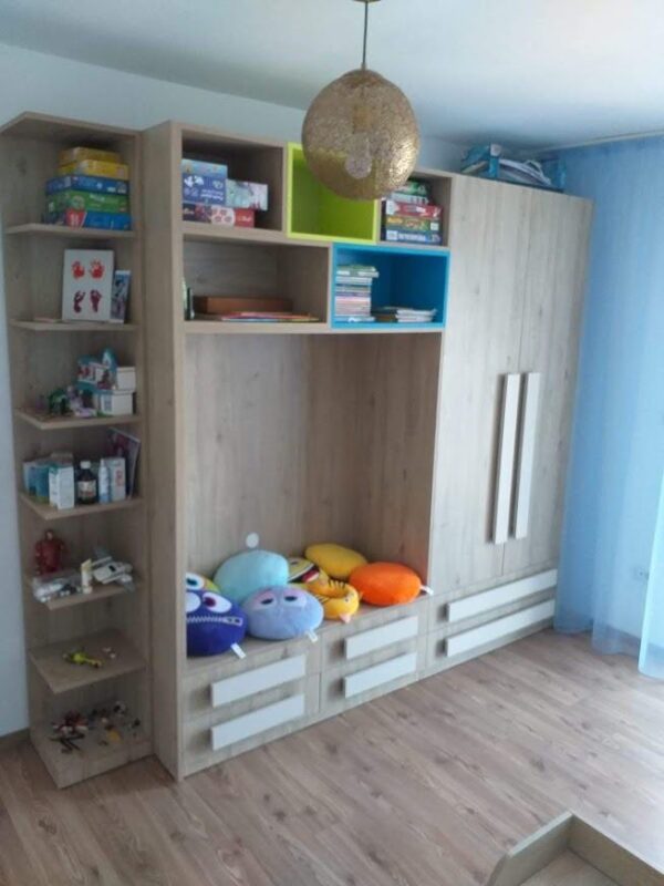 Dormitor tineret din PAL White Craft Oak model Crizantema (2)