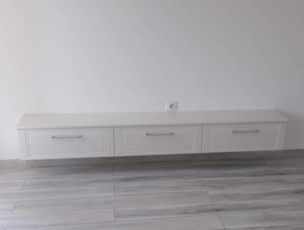 Living clasic din MDF infoliat Satin Alb model Hortensia