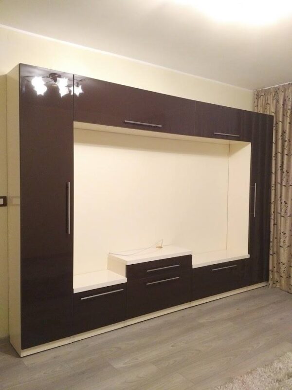 Living modern din MDF Lucios Brown model Mac
