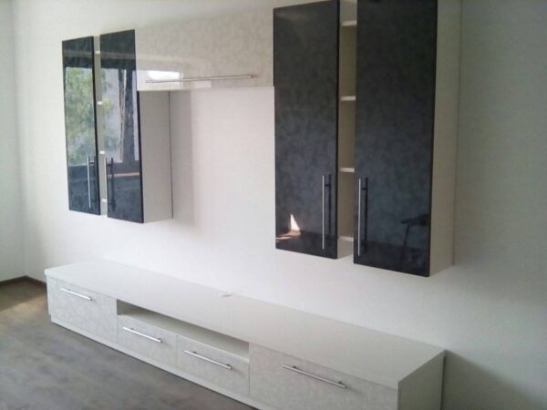 Living modern din MDF Negru floral model Crin