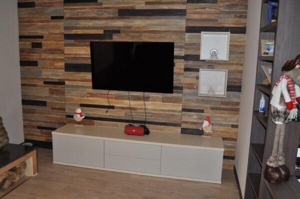 Living modern din MDF infoliat Gri Alb model Crizantema