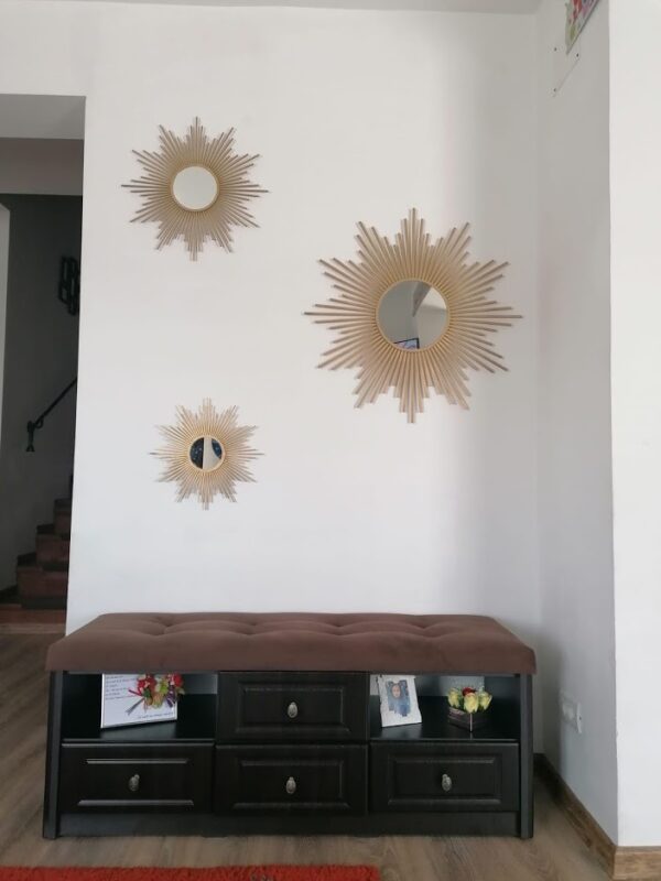 Mobilier hol din MDF infoliat Negru Structo model Crizantema (2)