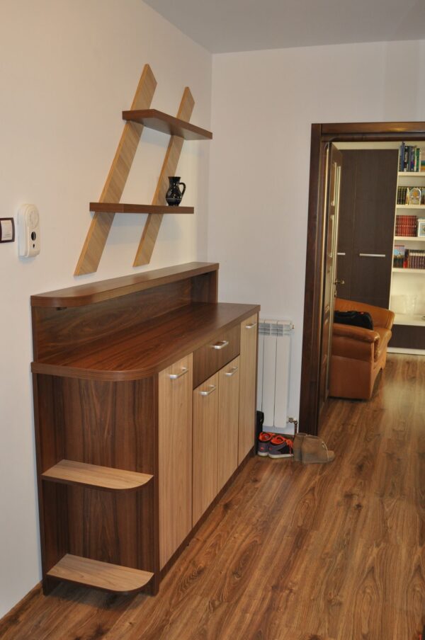 Mobilier hol din PAL Nuc inchis model Lalea